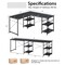 Costway 95'' Convertible L-shaped Corner Computer Desk 2-Person Long Desk Shelves Black